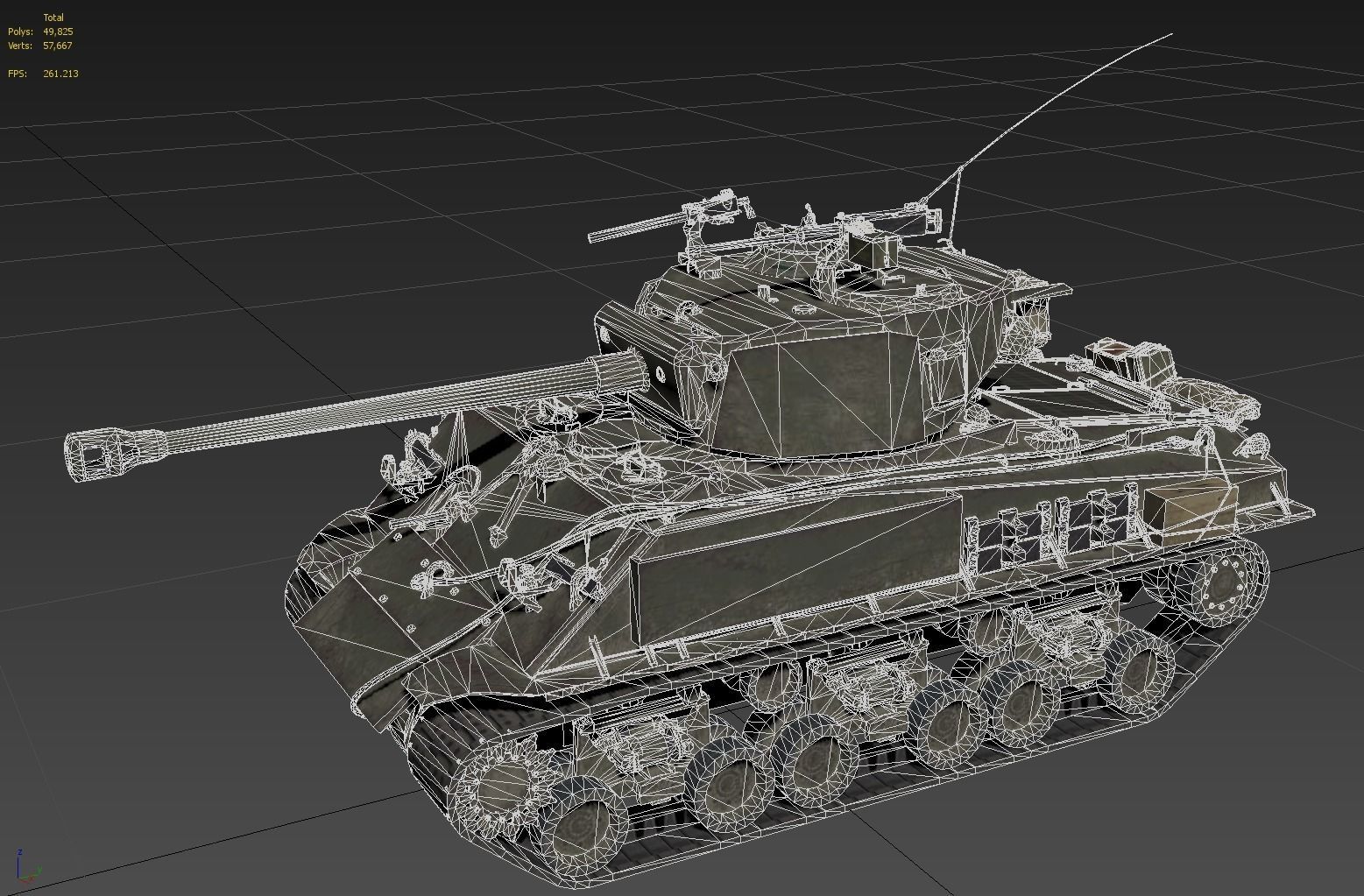 America M4 Sherman Medium Tank USA 3D model_10