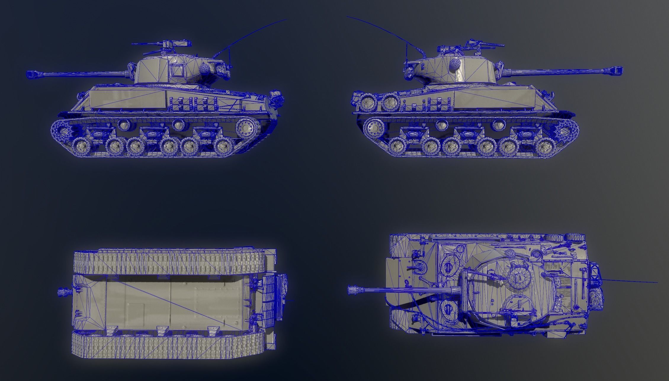 America M4 Sherman Medium Tank USA 3D model_9