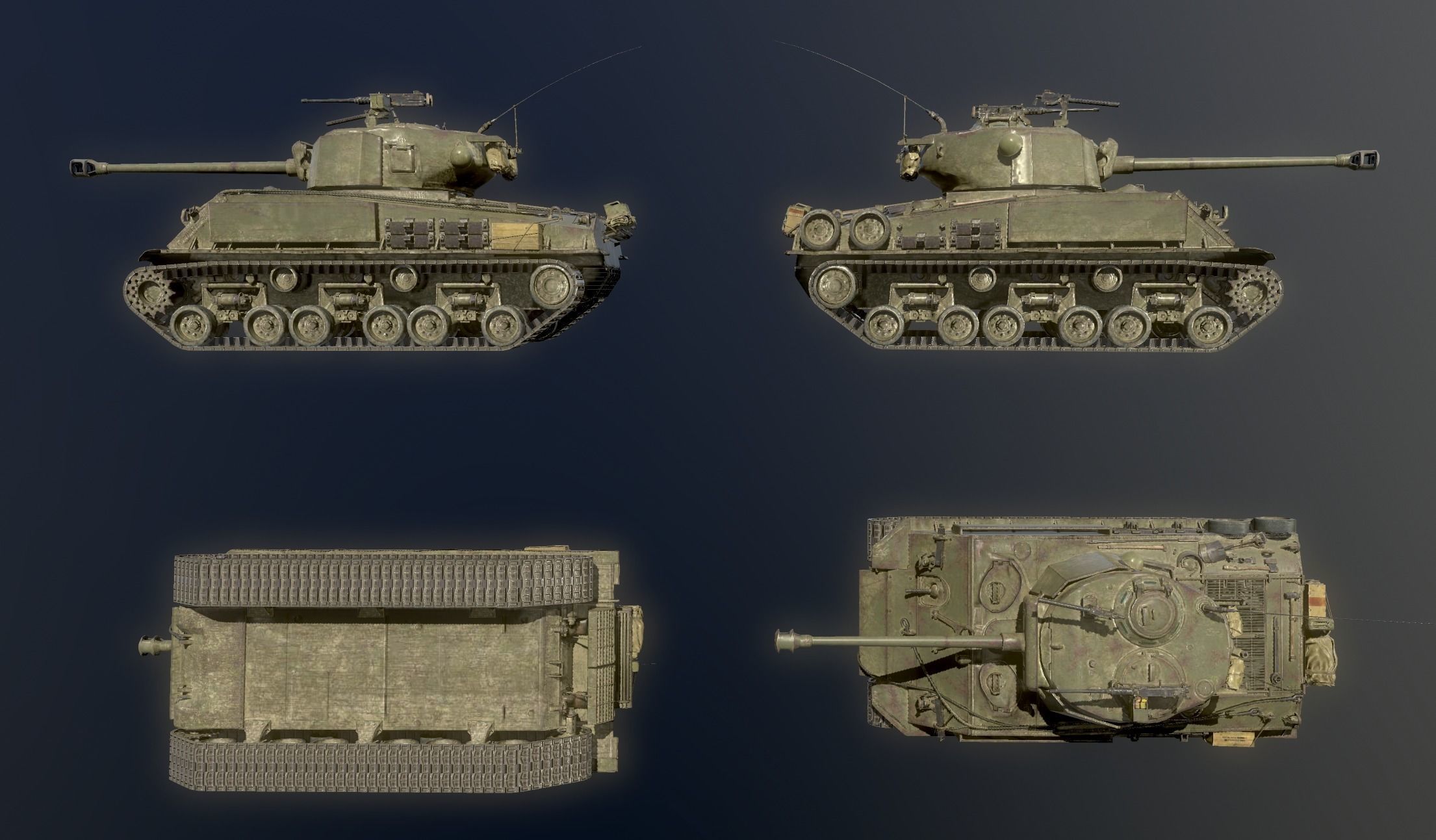 America M4 Sherman Medium Tank USA 3D model_7