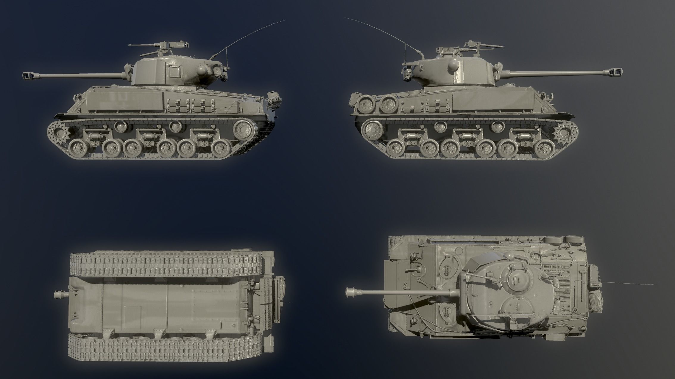 America M4 Sherman Medium Tank USA 3D model_8
