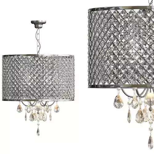 Killer chandelier with beads hanging from it 3D model