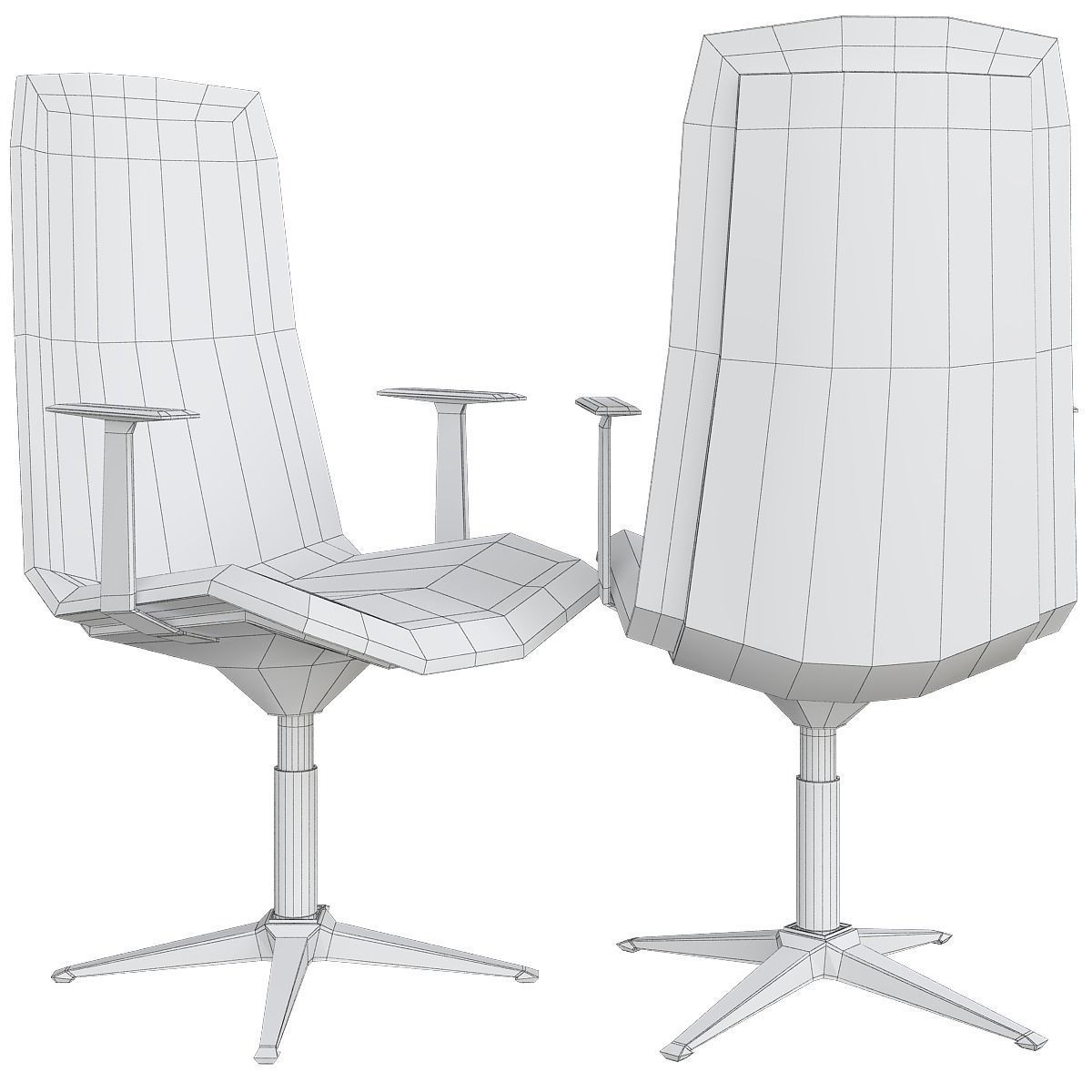 3D model Alias SLIM CONFERENCE MEDIUM Armchair 3d model VR / AR / low ...