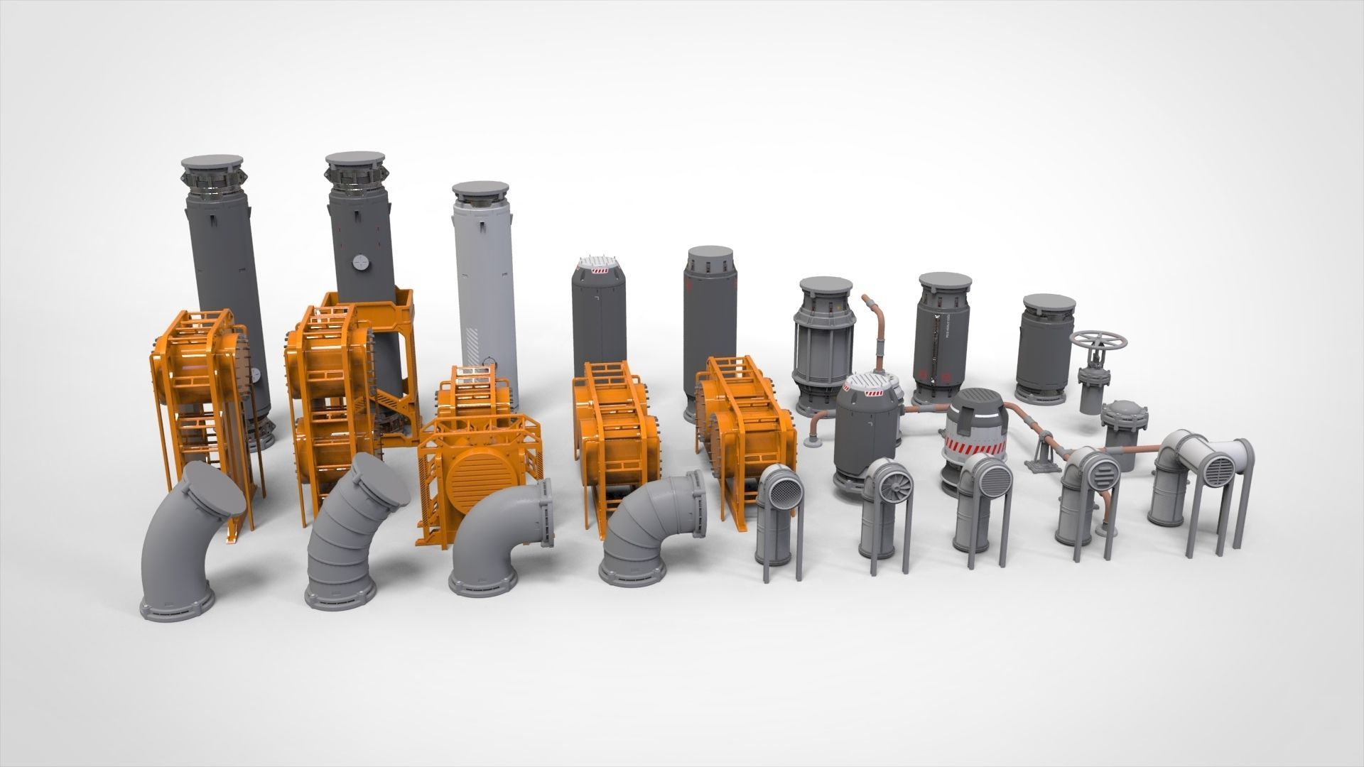 sci-fi Architecture kitbash 11 3D model_2