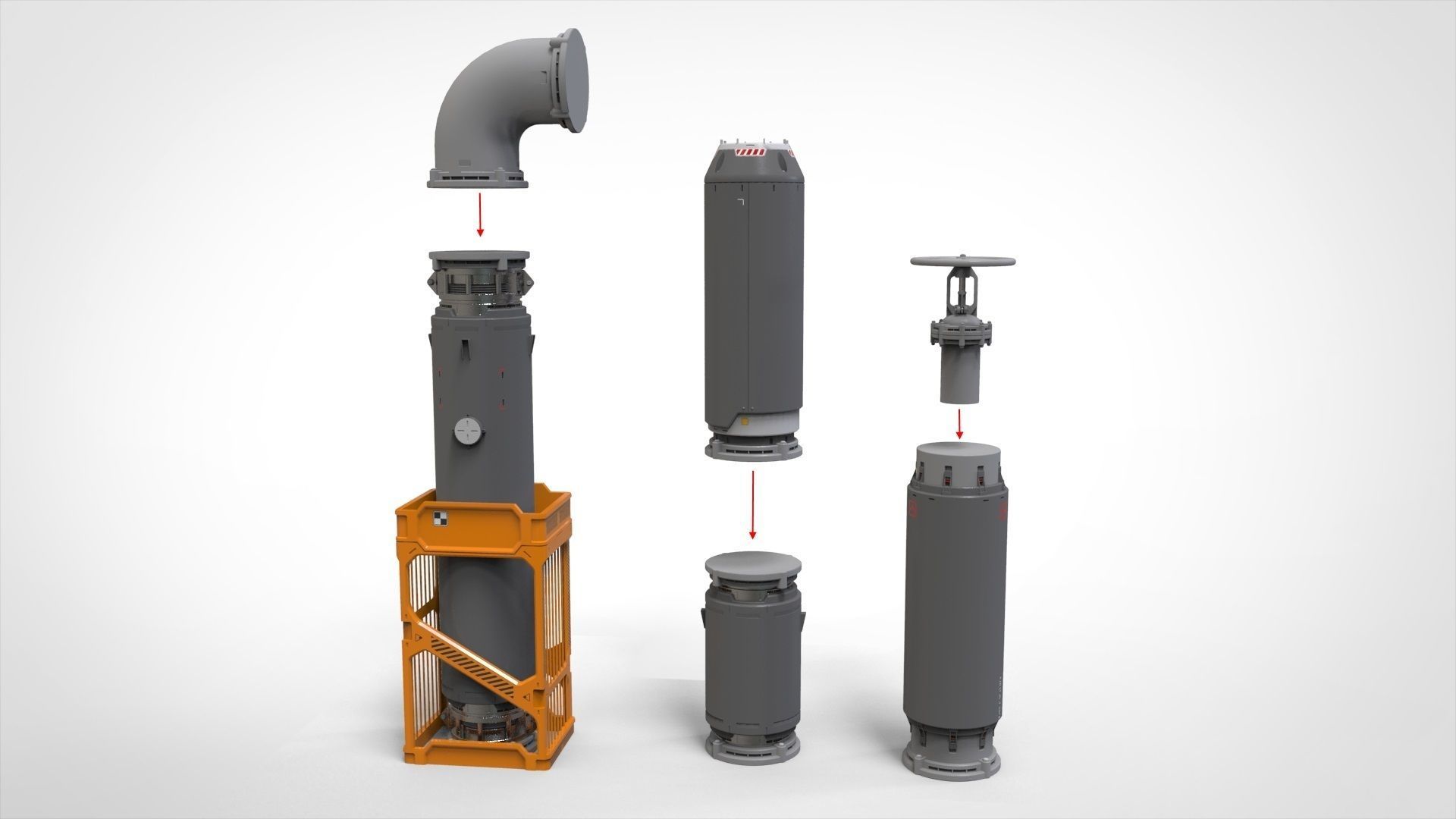 sci-fi Architecture kitbash 11 3D model_10