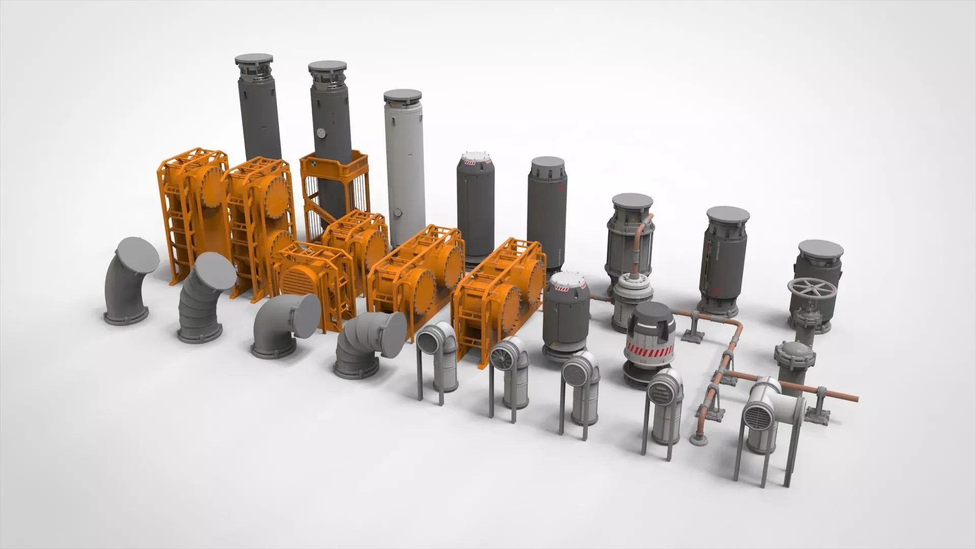 sci-fi Architecture kitbash 11 3D model_0