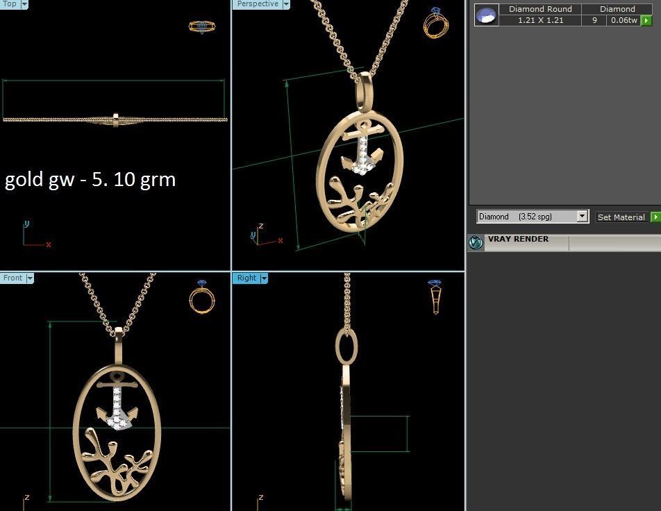 Women pendant 3dm render detail 3D print model_2
