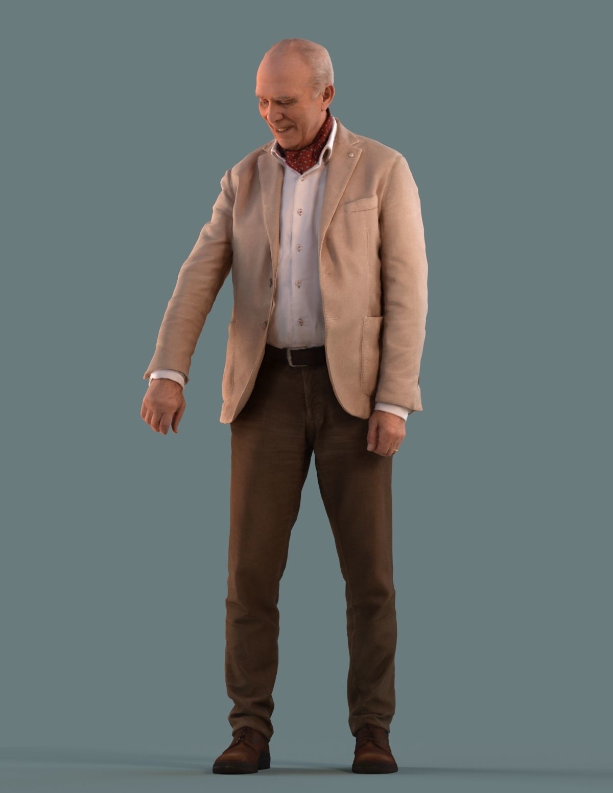 Low poly set of 3D man standing  3D model_2