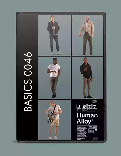 Low poly set of 3D man standing  3D model