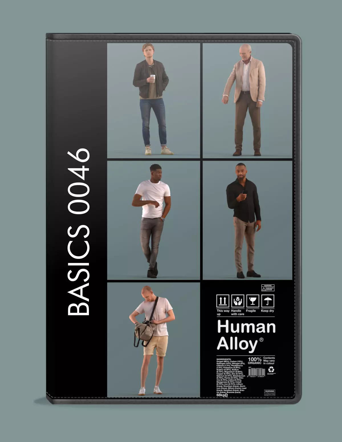 Low poly set of 3D man standing  3D model_0