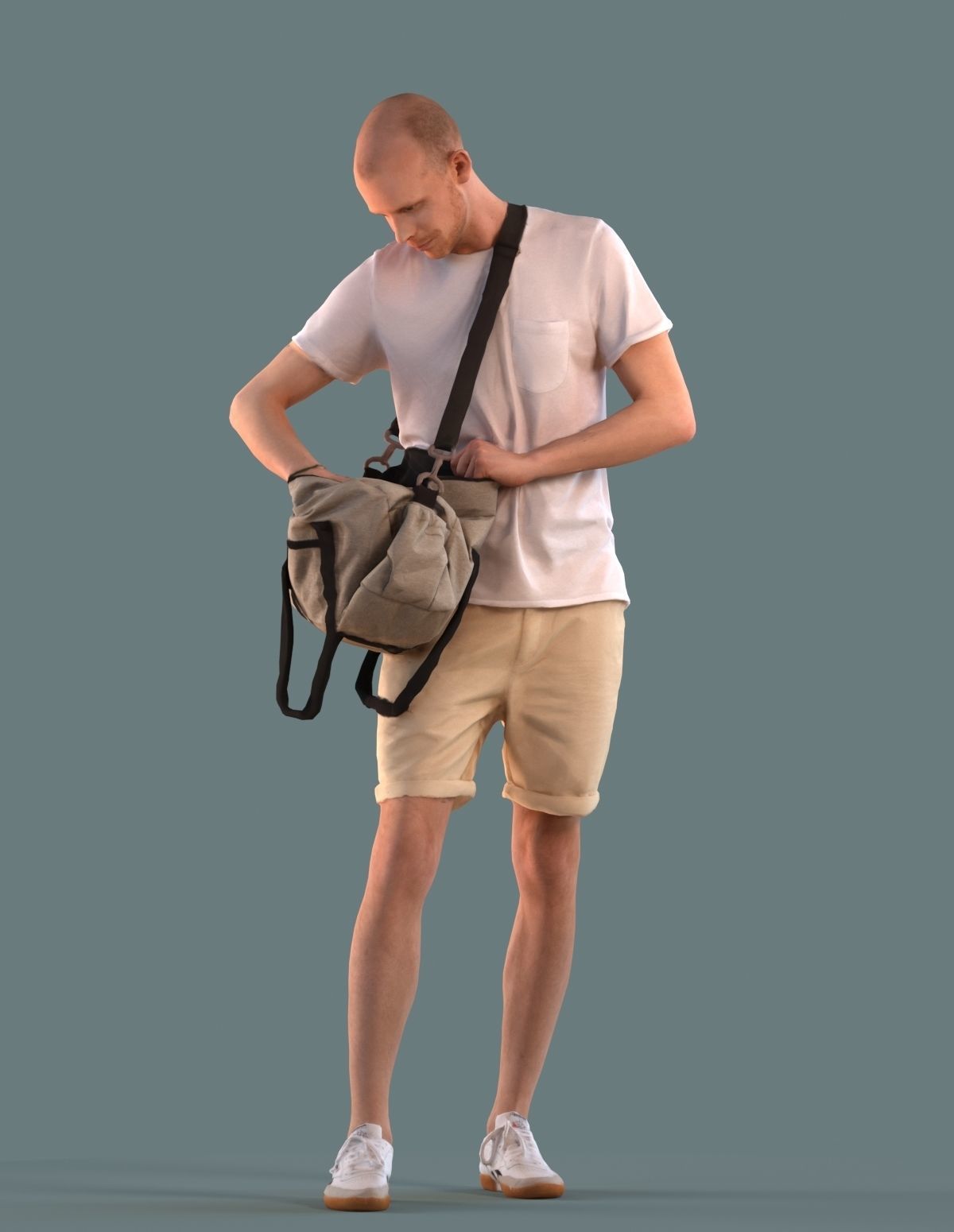 Low poly set of 3D man standing  3D model_5