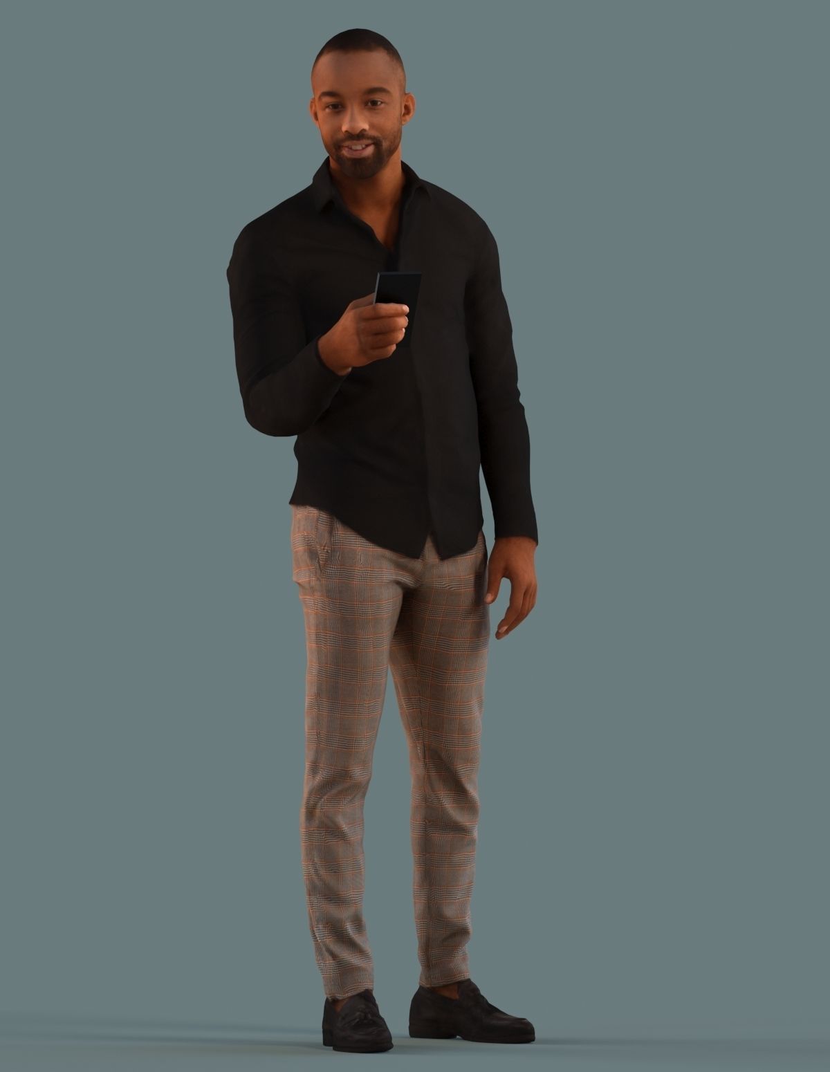Low poly set of 3D man standing  3D model_4