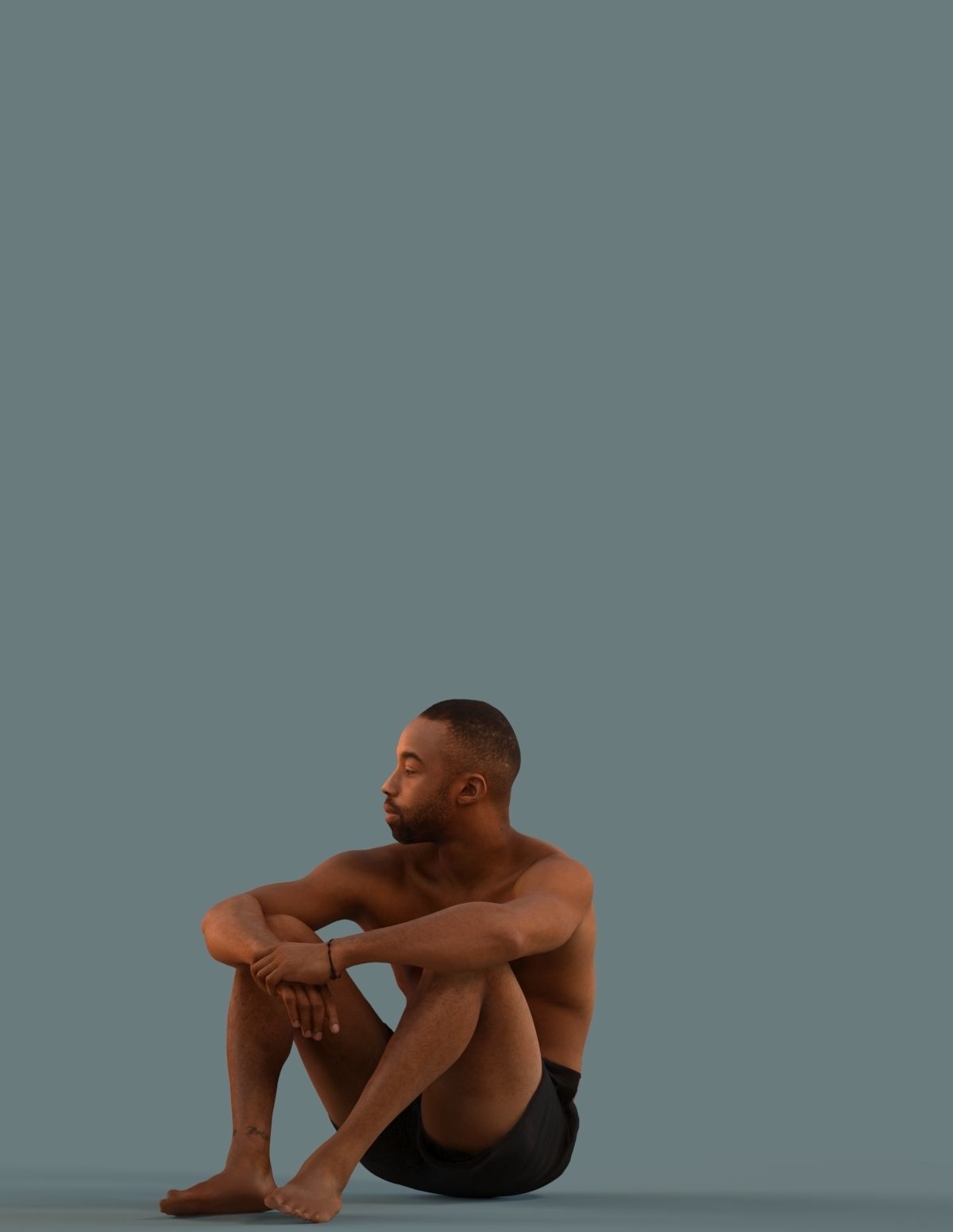 Low poly set of 3D  people at the beach 3D model_4
