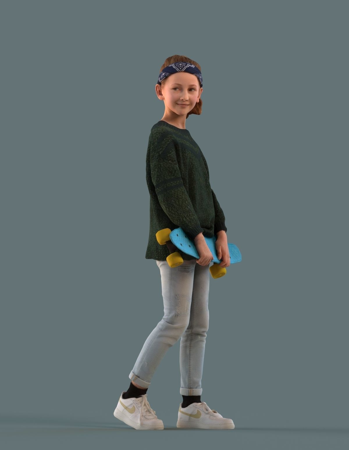 Low poly set of 3D kids and children 3D model_2