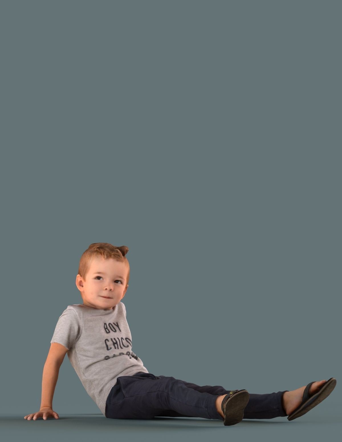 Low poly set of 3D kids and children 3D model_5