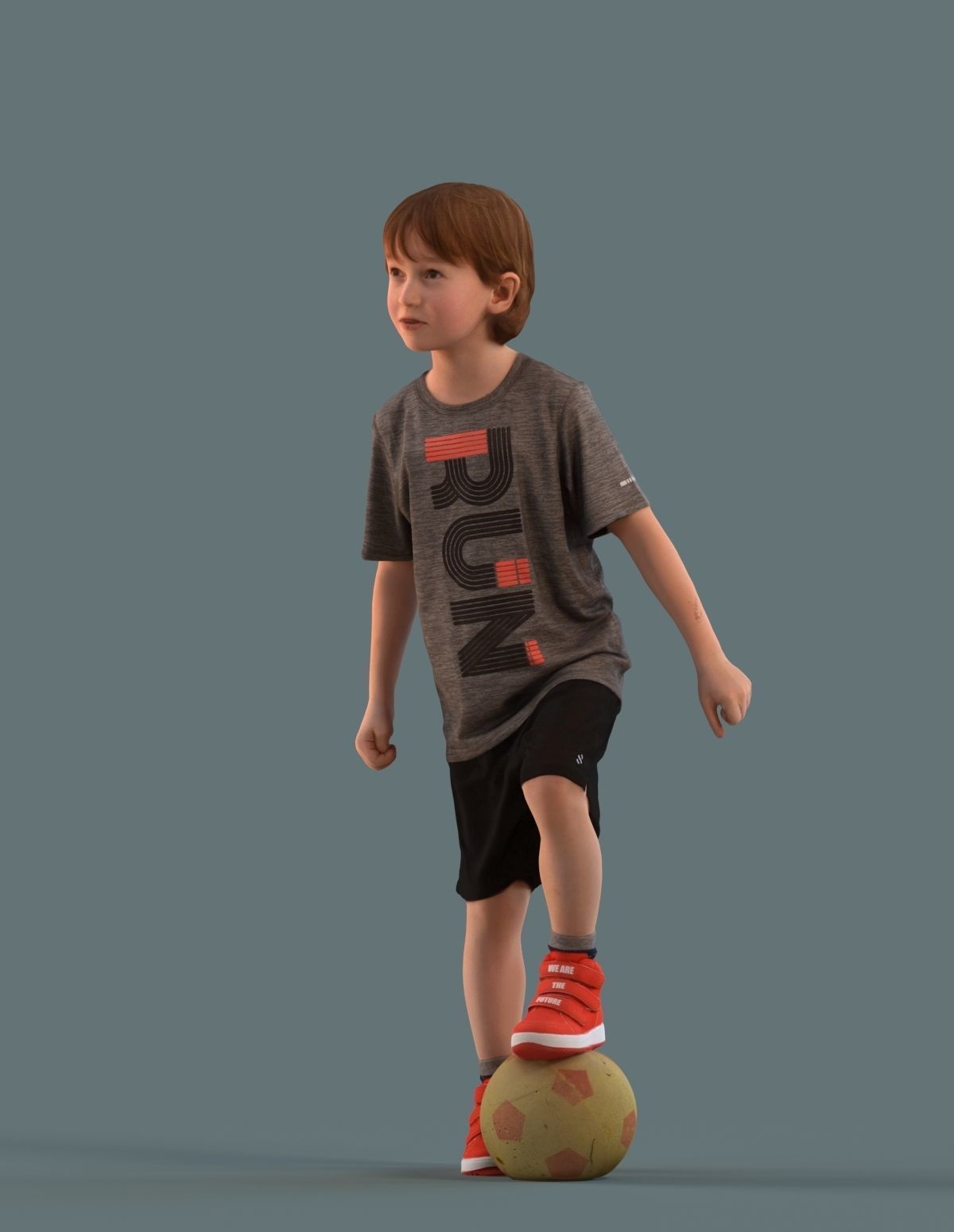 Low poly set of 3D kids and children 3D model_3