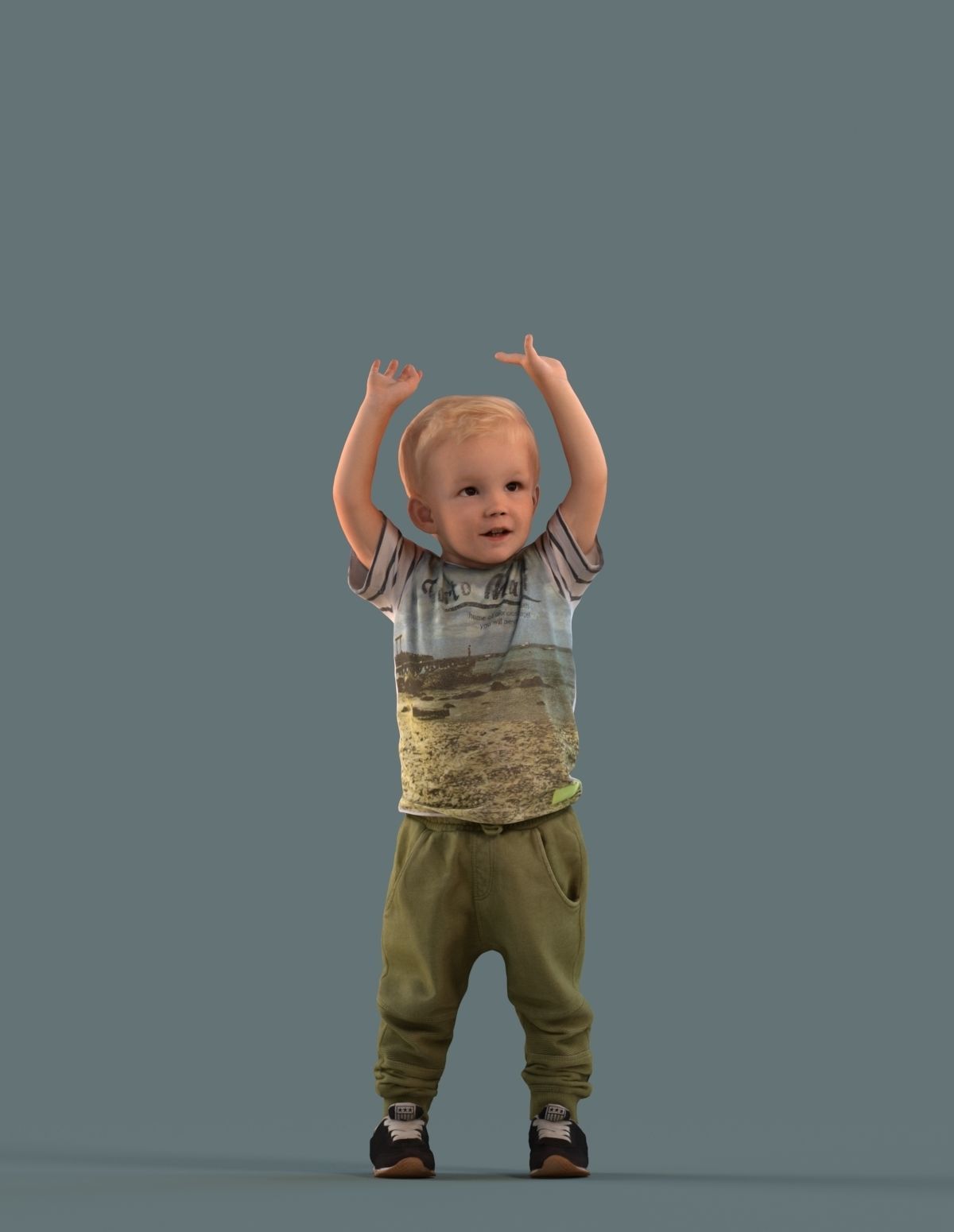 Low poly set of 3D kids and children 3D model_4