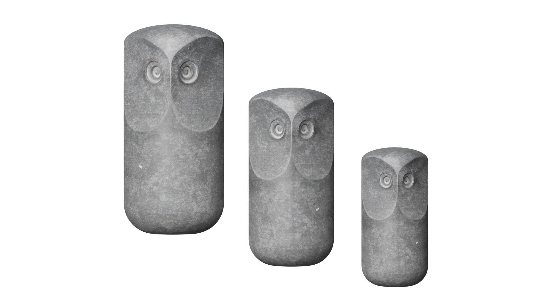 Owl Statuettes Decoration IKEA TONAD Low-poly 3D model_2