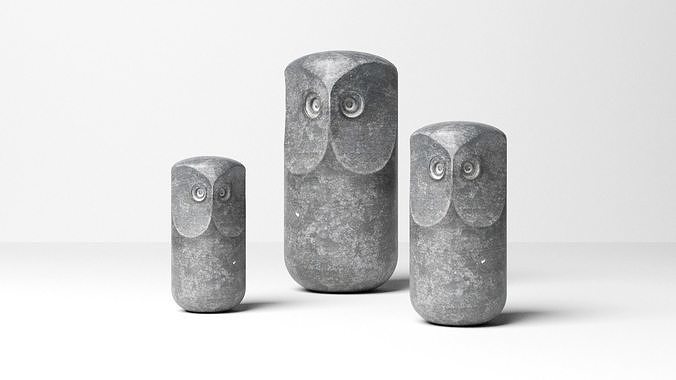 Owl Statuettes Decoration IKEA TONAD Low-poly 3D model