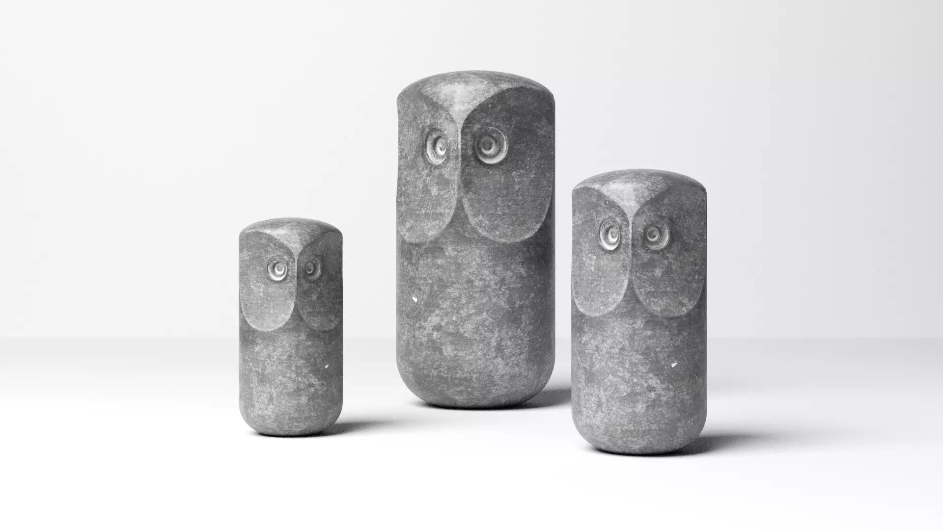 Owl Statuettes Decoration IKEA TONAD Low-poly 3D model_0