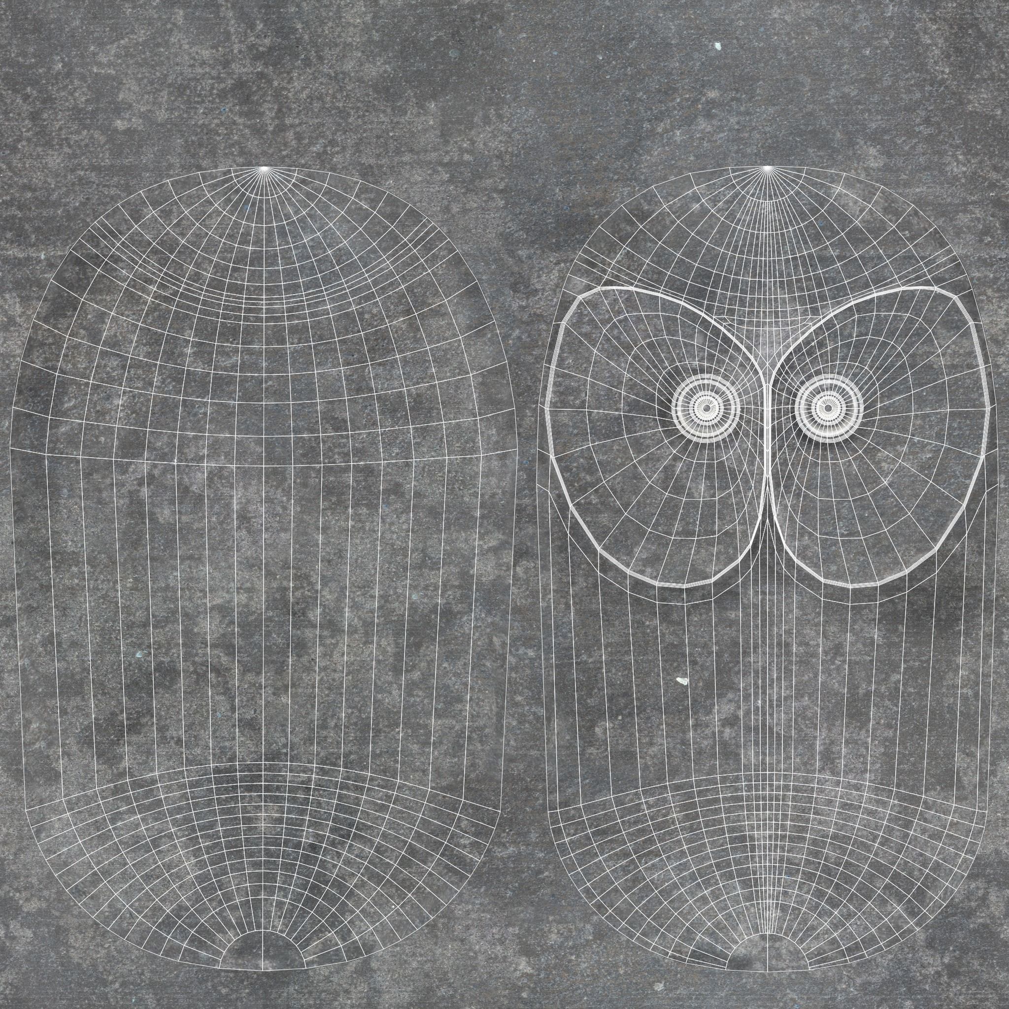 Owl Statuettes Decoration IKEA TONAD Low-poly 3D model_4