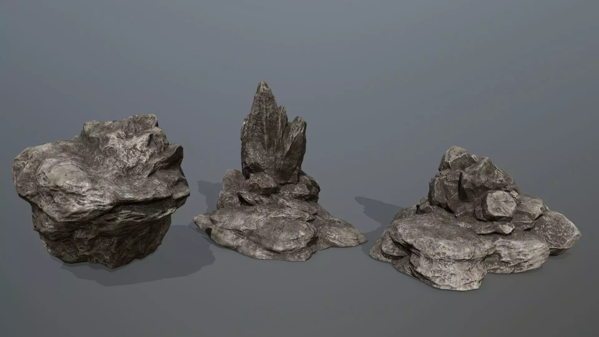 Rock Set Low-poly 3D model_0