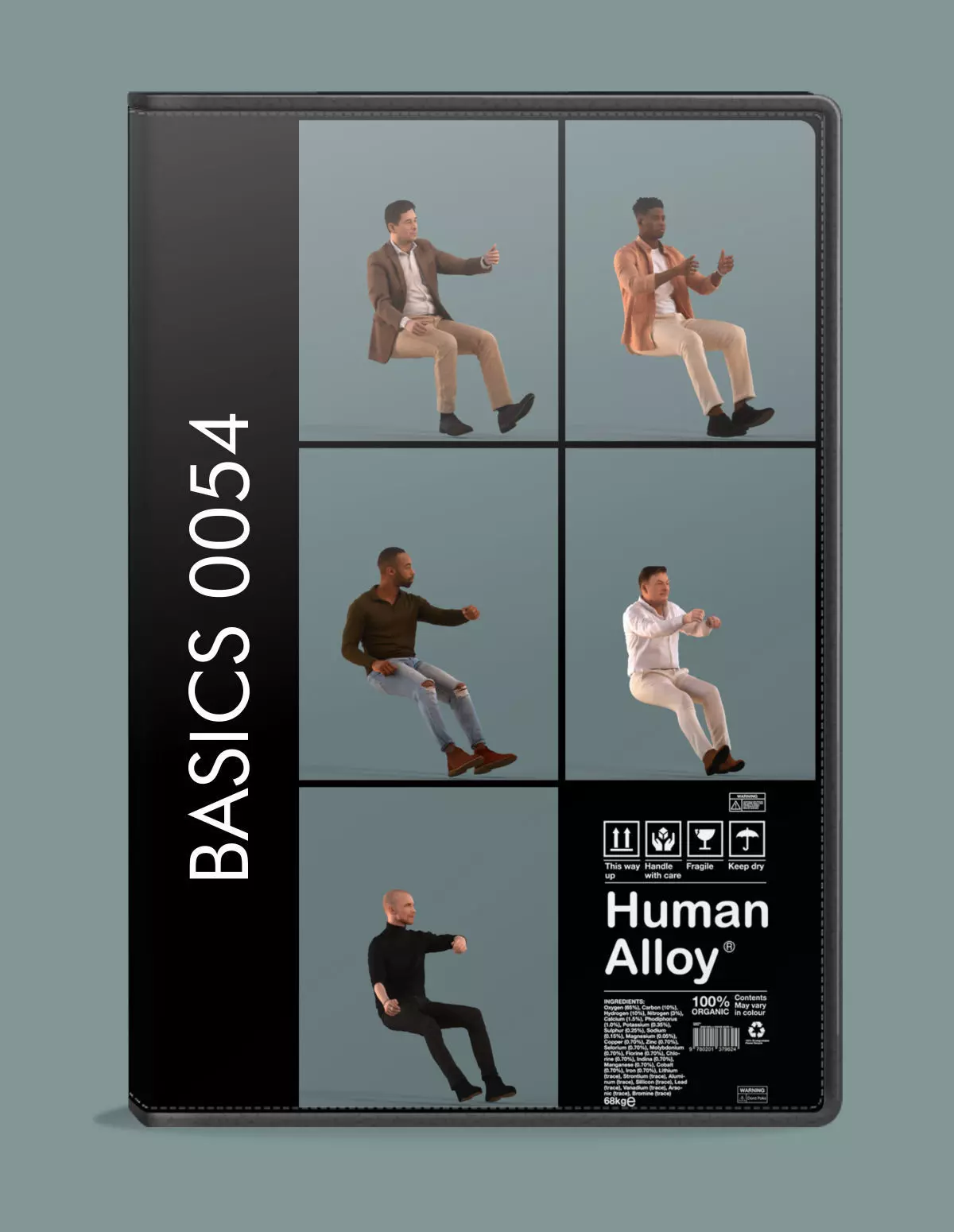 Low poly set of 3D men driving a car 3D model