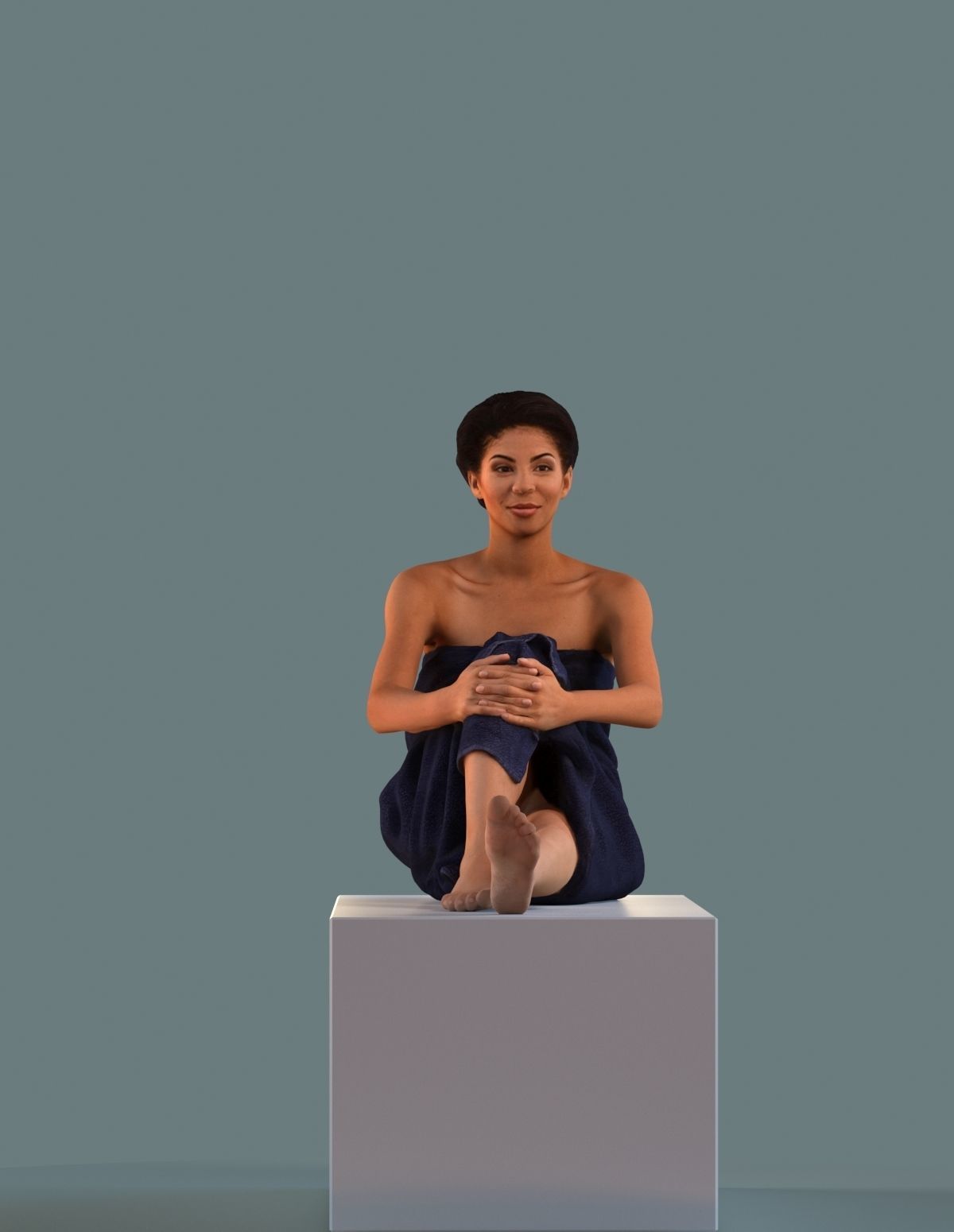 Set of 3D women at the gym and spa 3D model_3