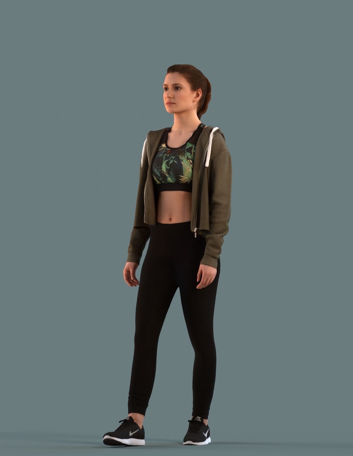 Set of 3D women at the gym and spa 3D model_6