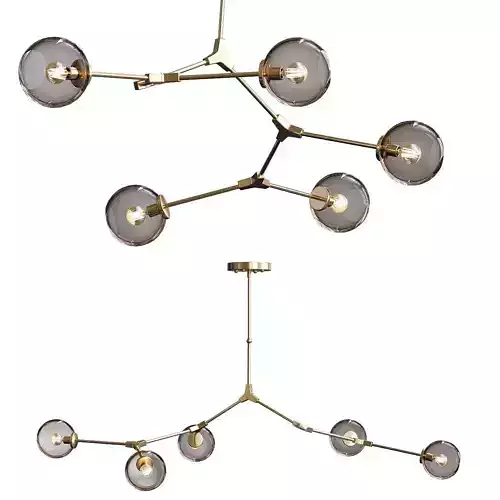 Globe modern brass chandelier with glass globes