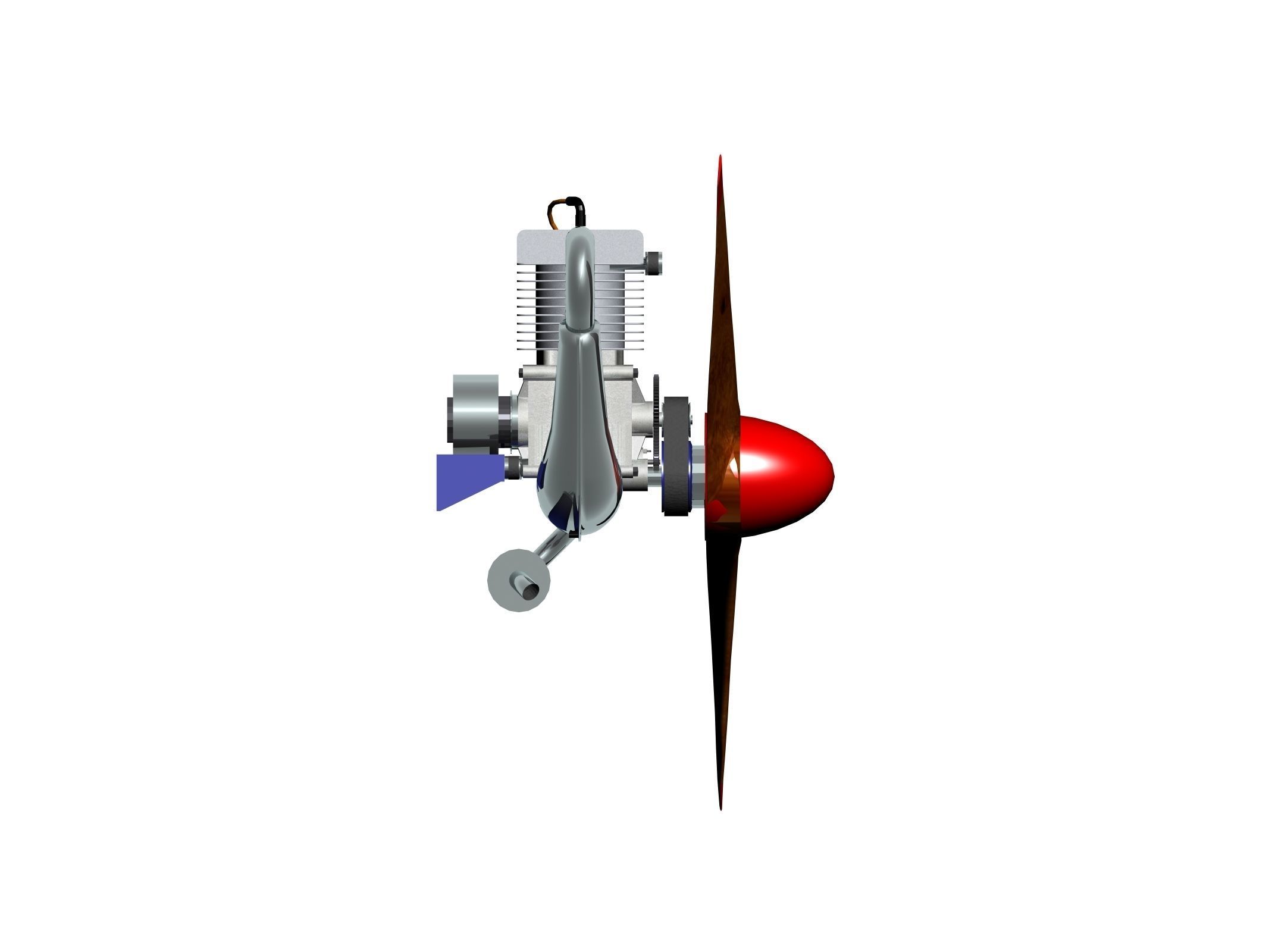 Two-stroke air-cooled engine 3D model_4