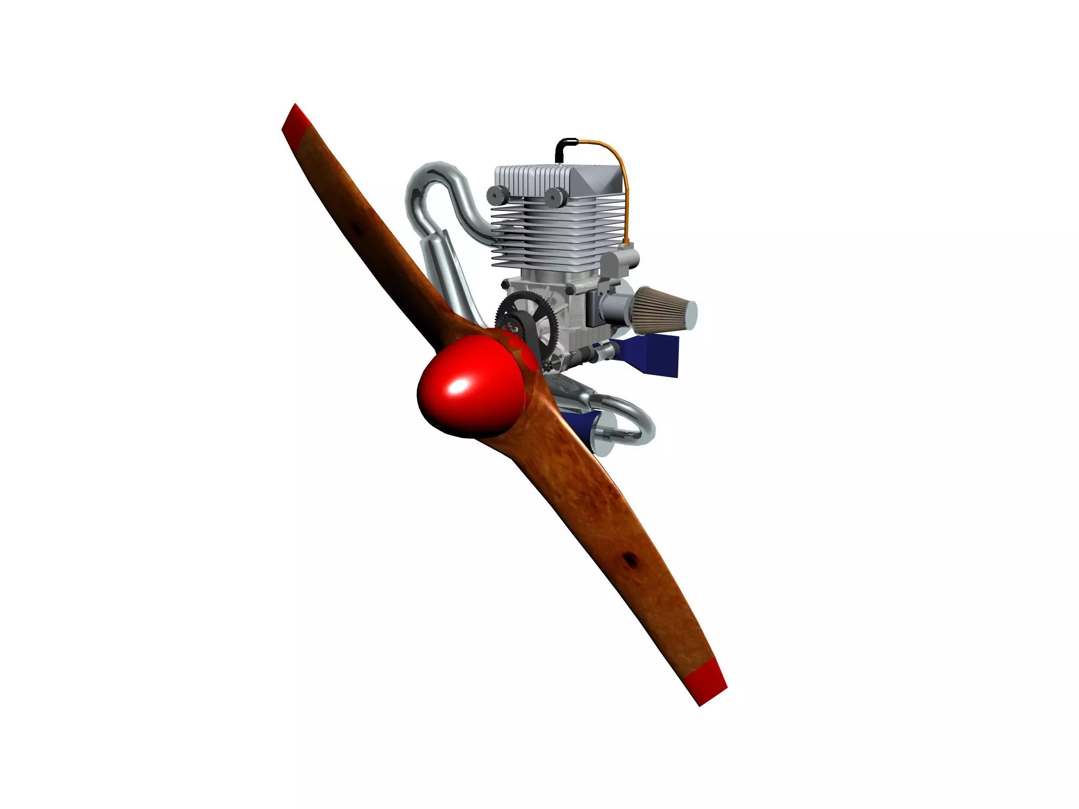 Two-stroke air-cooled engine 3D model_0