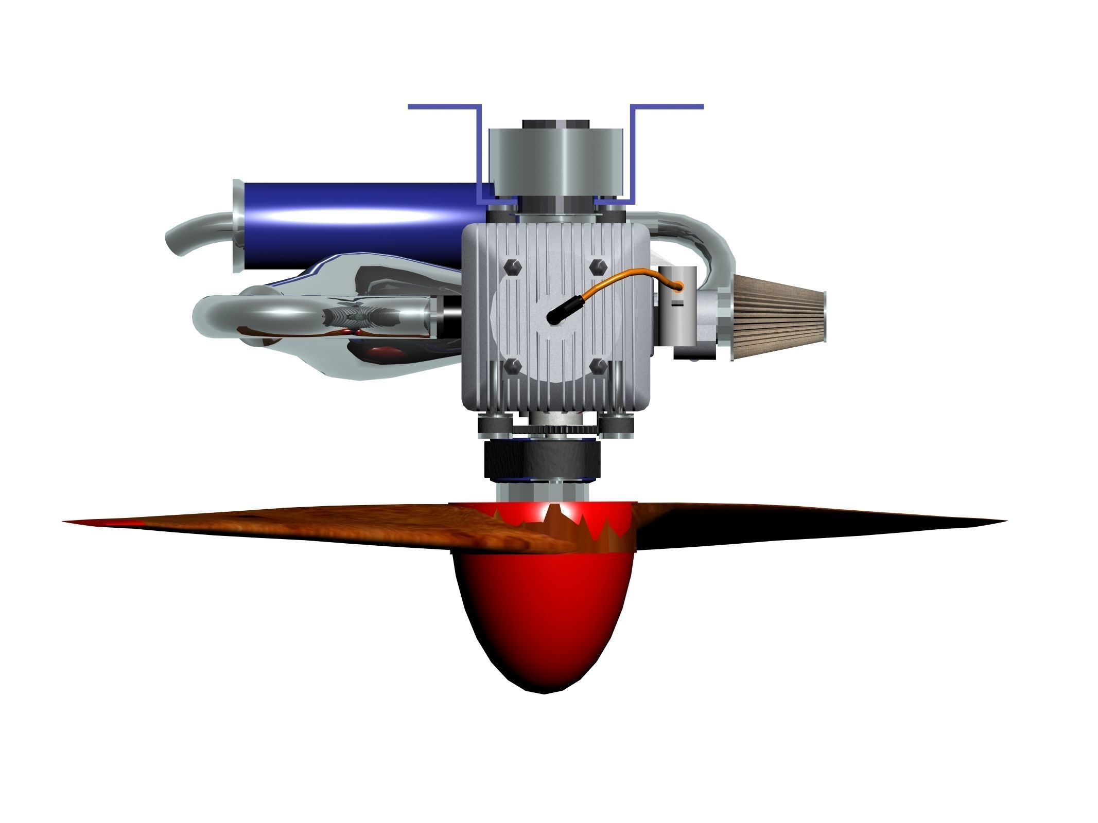 Two-stroke air-cooled engine 3D model_5