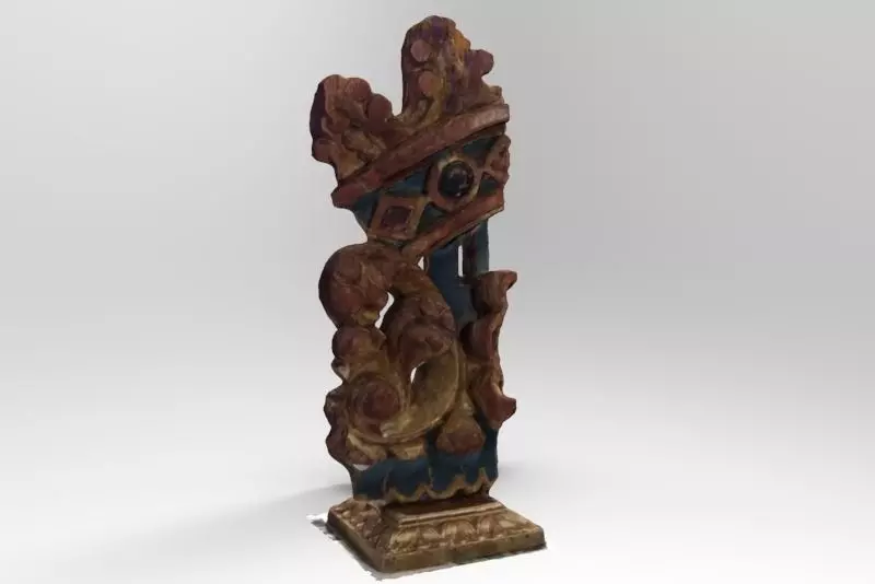 ALTARPIECE ornate wooden statue 3D model_0