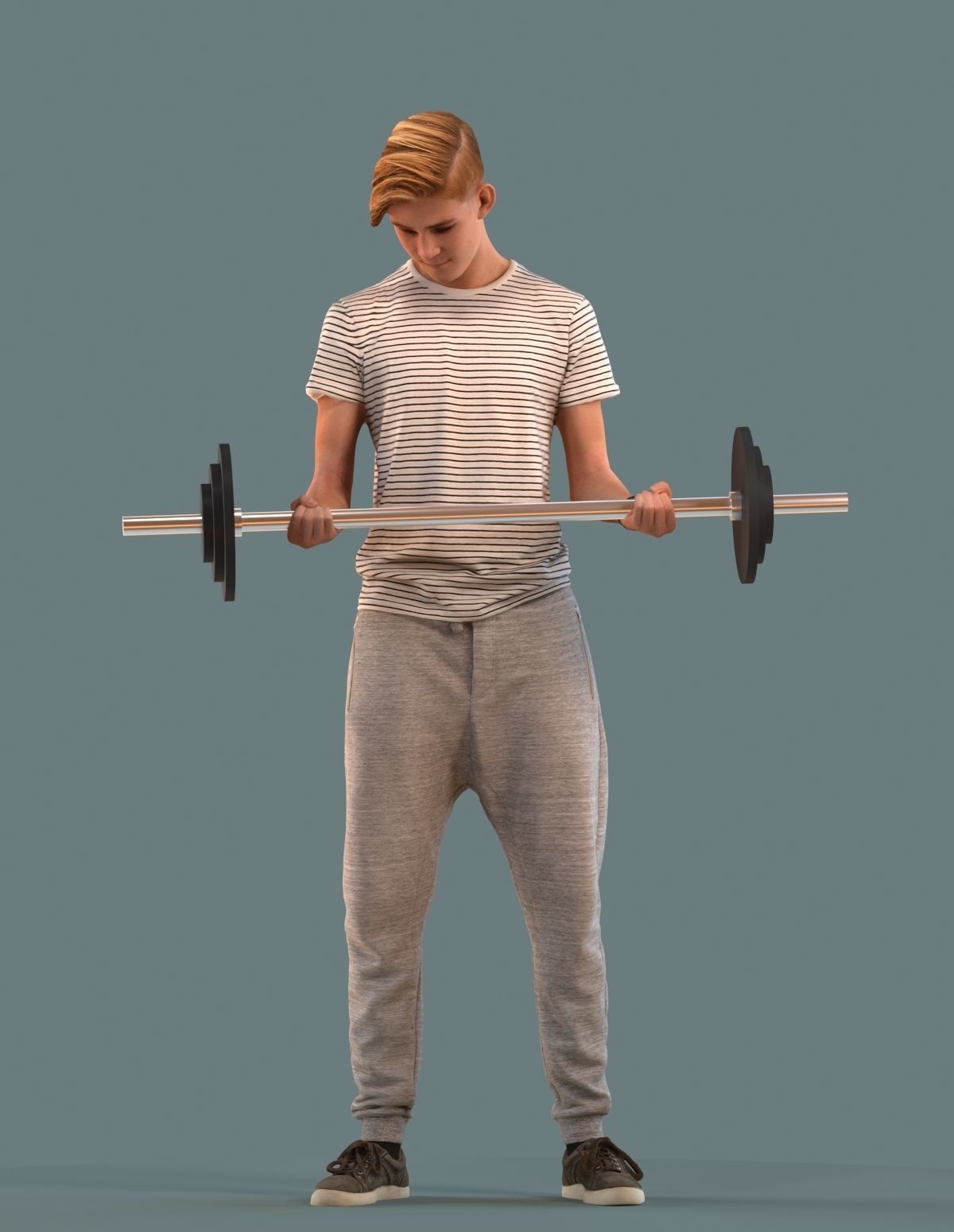 Set of 3D men at the gym and spa 3D model_2