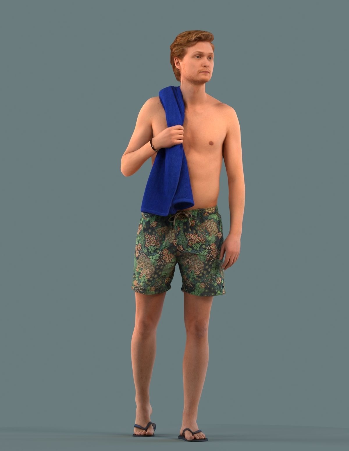 Set of 3D men at the gym and spa 3D model_4