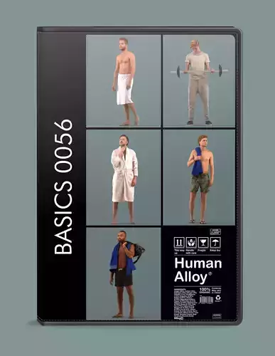 Set of 3D men at the gym and spa 3D model