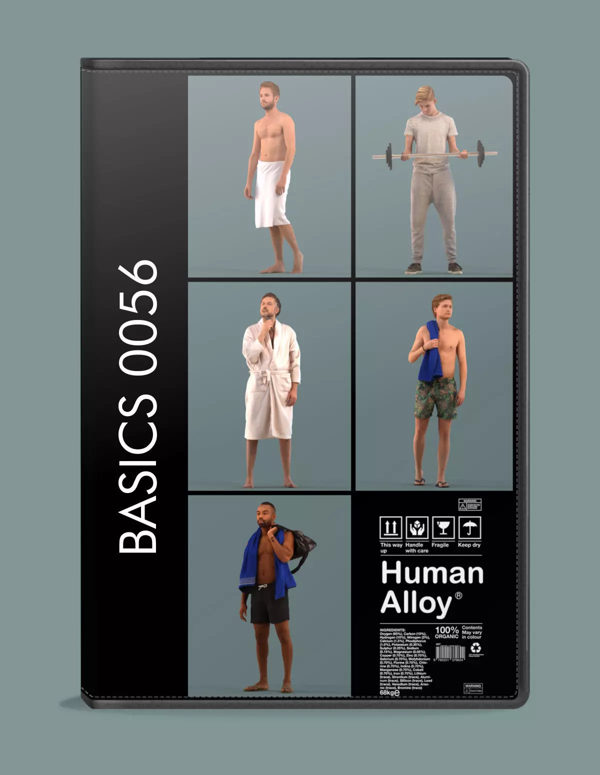 Set of 3D men at the gym and spa 3D model_0