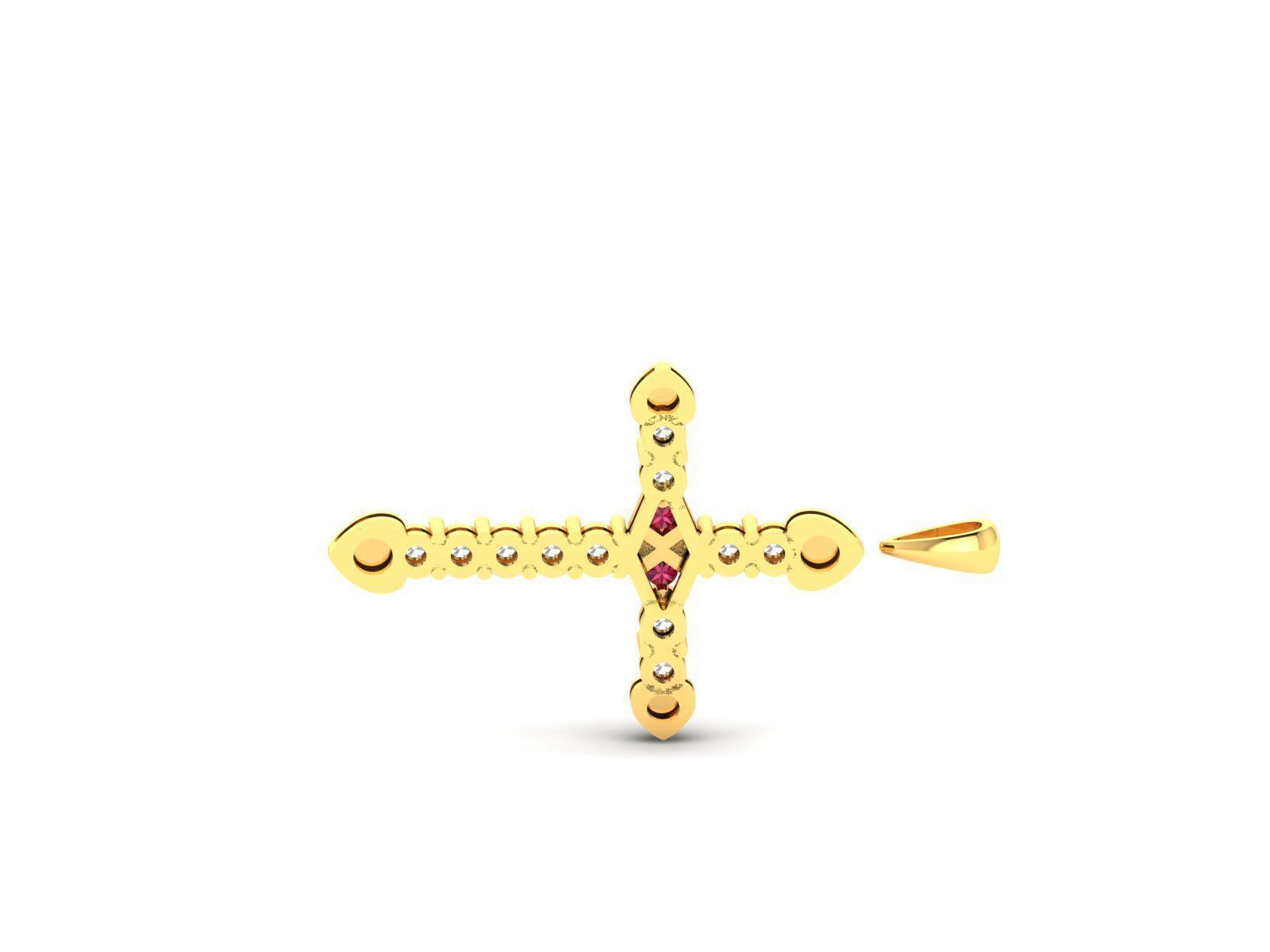 Holy cross pendant 3dm render detail 3D print model_5