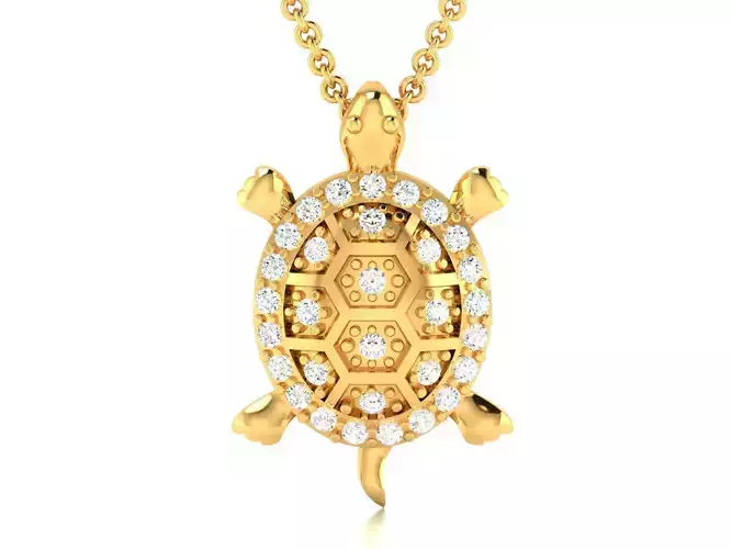 Tortoise pendant 3dm render detail 3D print model