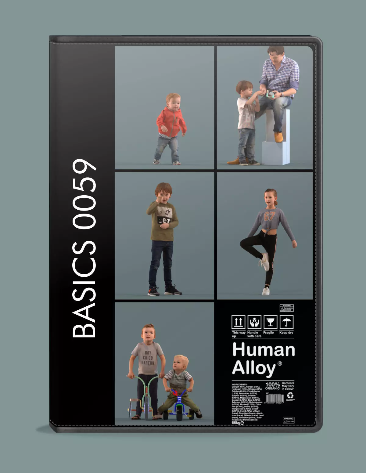 Set of 3D kids and families 3D model_0
