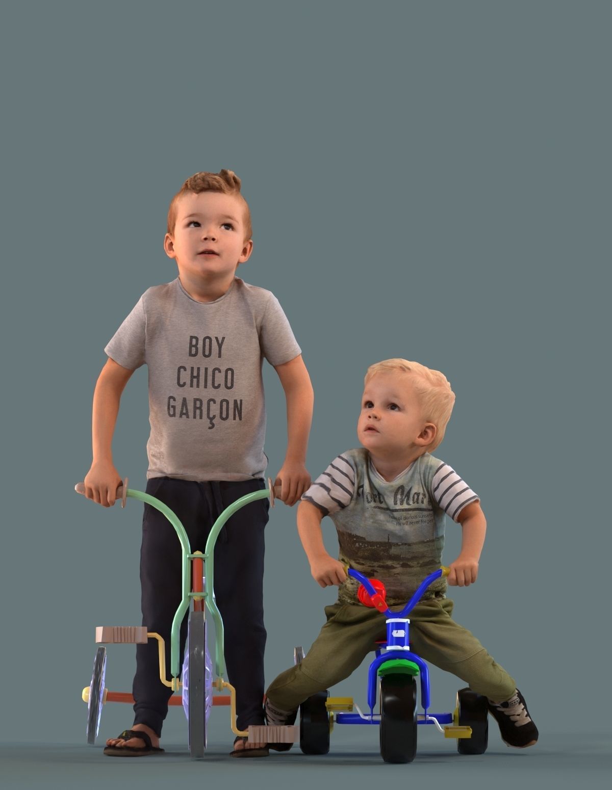 Set of 3D kids and families 3D model_5