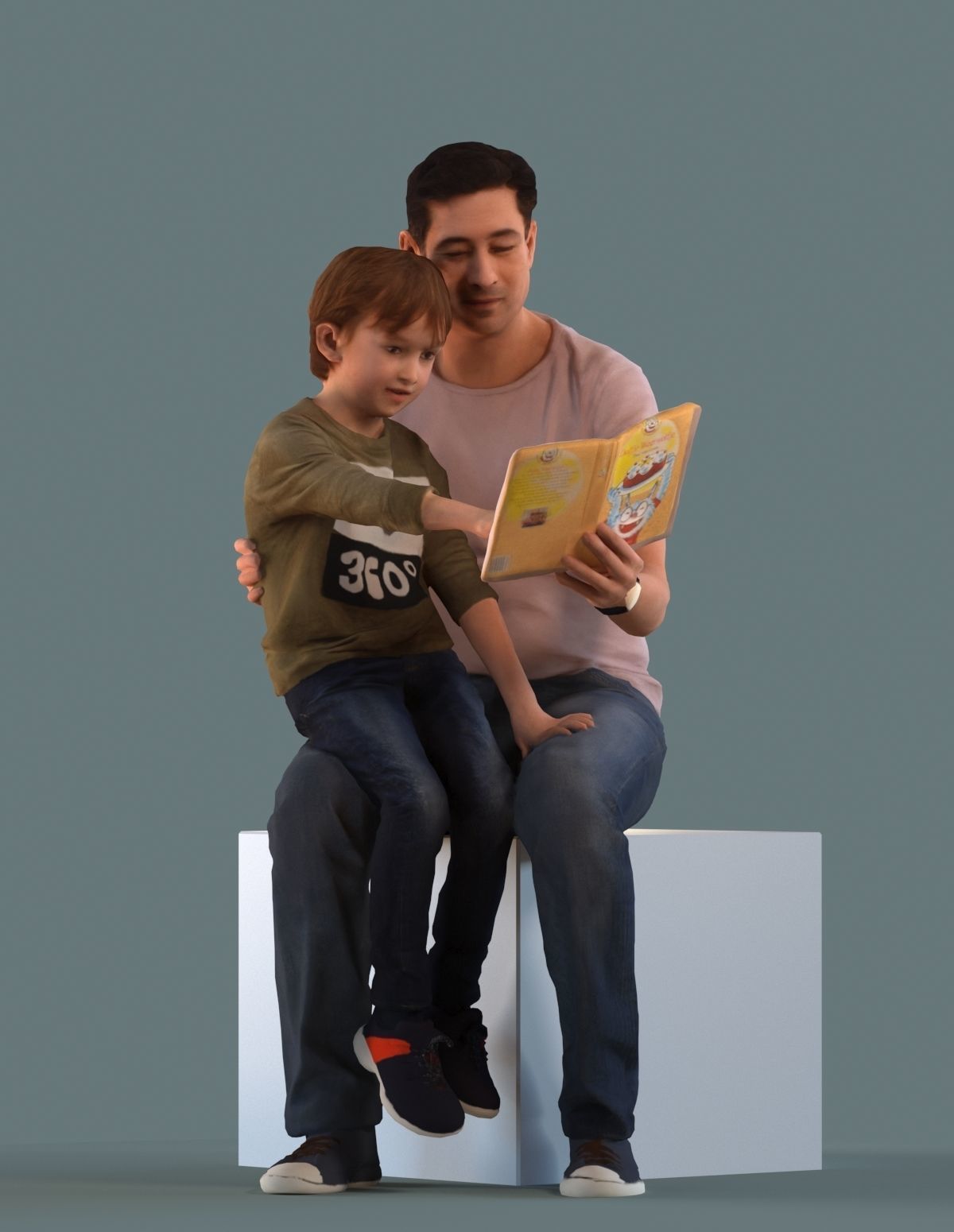 Set of 3D kids and families 3D model_4