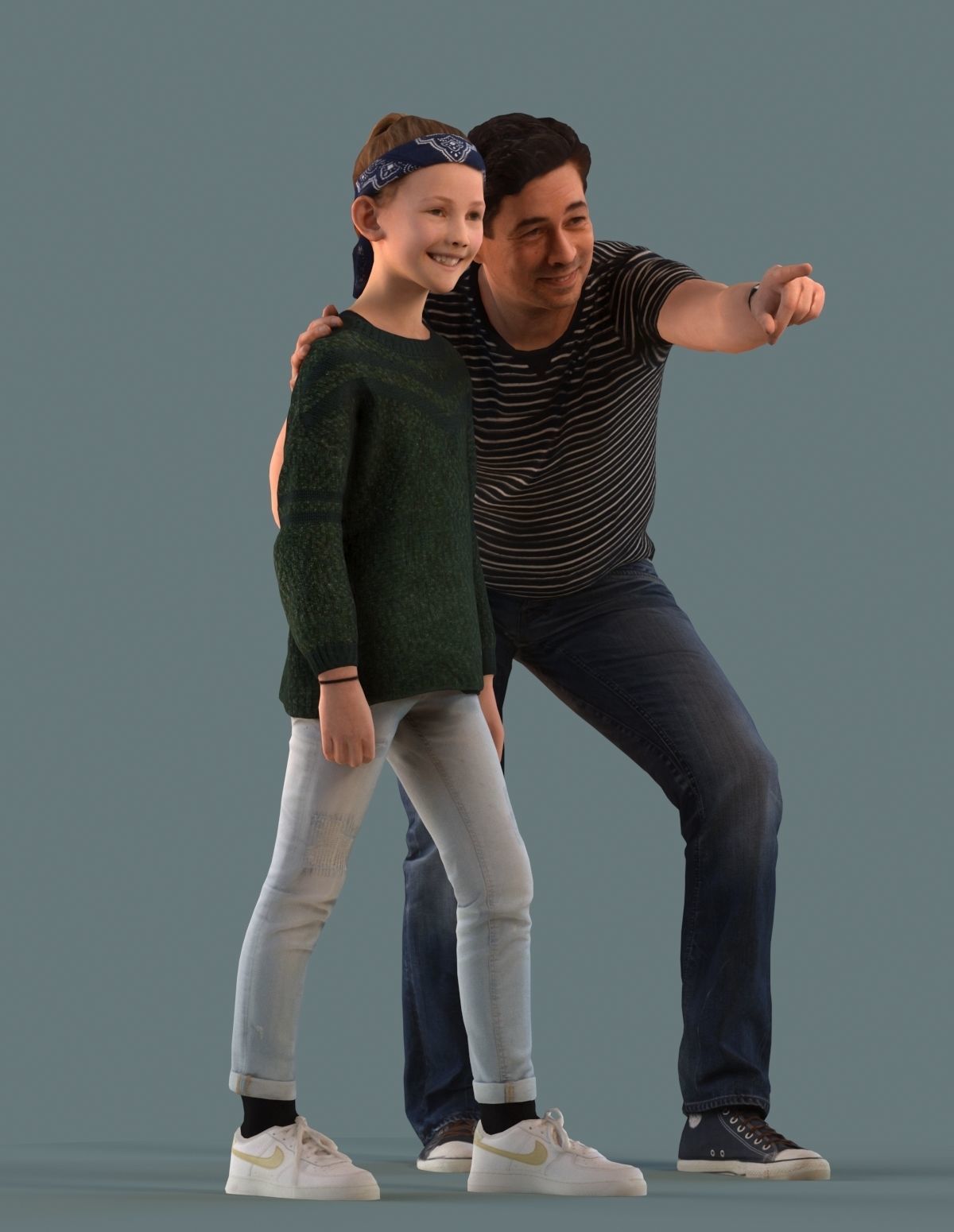 Set of 3D kids and families 3D model_3