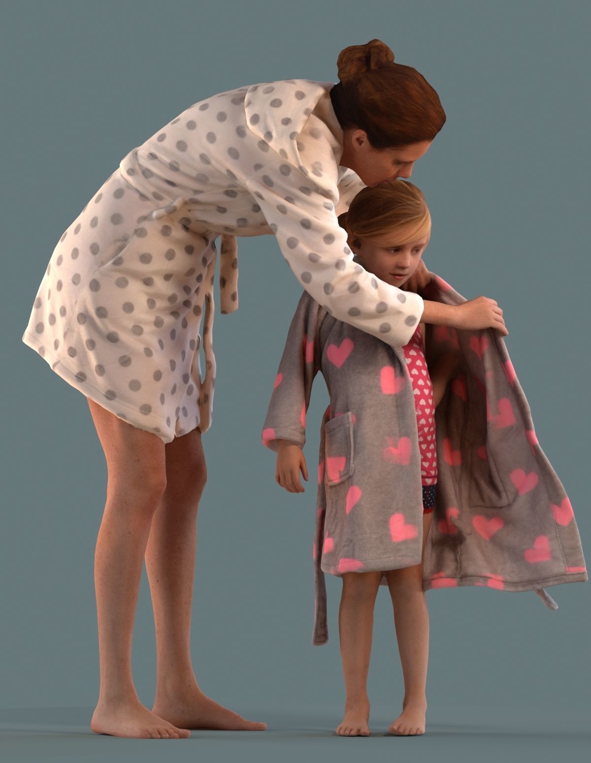 Set of 3D kids and families 3D model_2