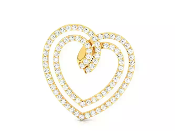 Women heart pendant 3dm render detail