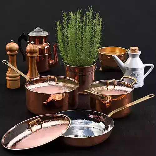 Copper Tableware 3D model