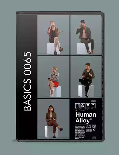 Set of 3D women talking on the phone