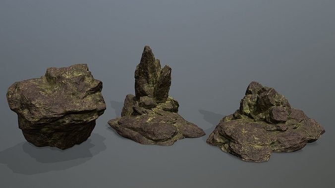 Rock Set Low-poly 3D model