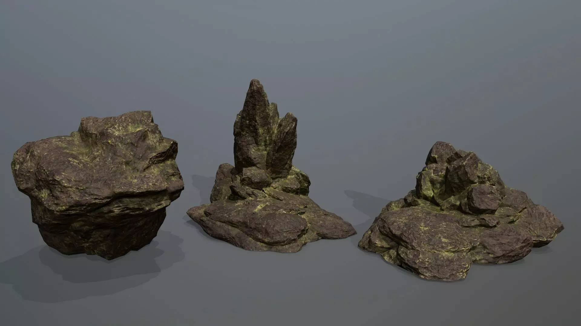 Rock Set Low-poly 3D model_0