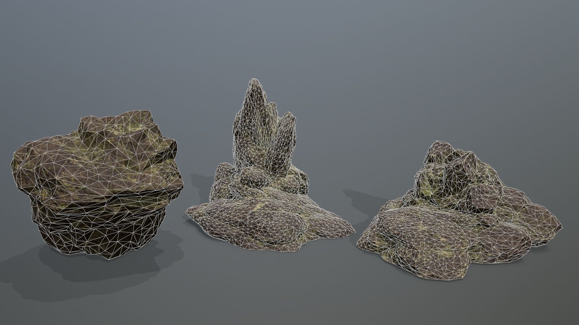 Rock Set Low-poly 3D model_1